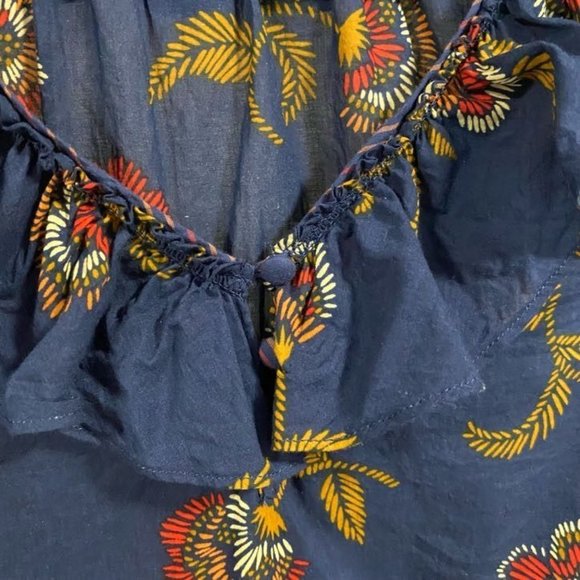 Madewell x Warm Ruffle-Collar Top in Honolulu Hibescus Size M - Picture 3 of 8